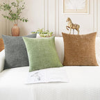 CaliTime Throw Pillow Covers Decorative 16 X 16 Inches Pack of 2 Cozy Chenille - Image 5