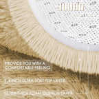 OLANLY Cream Round Rugs for Bedroom - Image 7