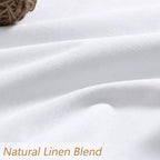 Guken White 100% Blackout Linen Curtains 144 Inch Length 2 Panels Set - Image 5