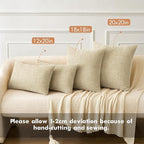 MIULEE Pack of 2 Beige Throw Pillow Covers 18x18 Inch Soft Chenille Pillow - Image 4