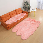 linmopm Faux Fur Rug Sheepskin Shag Fluffy Fuzzy Pink 4x6 ft Rugs - Image 2