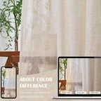 jinchan Belrose Linen Curtains for Bedroom Floral Curtains 72 Inch Length Linen - Image 8