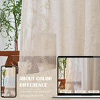 jinchan Belrose Linen Curtains for Bedroom Floral Curtains 90 Inch Length Linen - Image 8