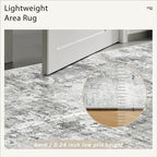 Abstract Rug 8x10 Large Living Room Rugs Neutral Modern Washable Area Rugs - Image 7