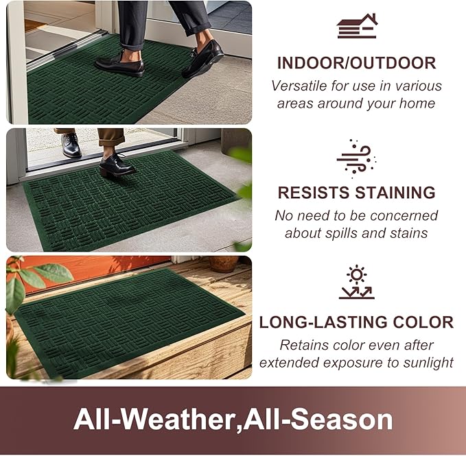 Mibao Front Door Mat Indoor Outdoor Entrance, Dirt Trapping Waterproof - Image 5
