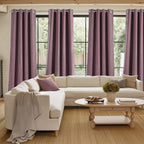 NICETOWN Faux Linen Greyish Purple Blackout Curtains 84 inches Long - Image 4
