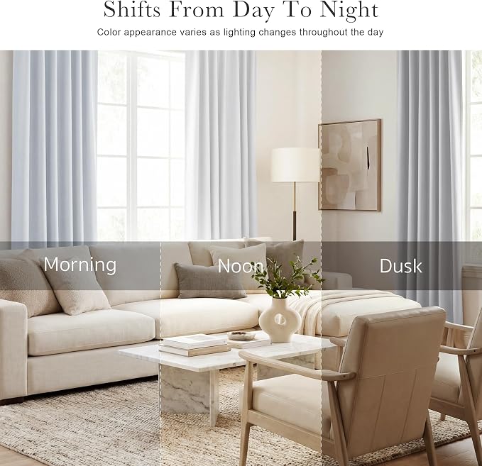 PONY DANCE White Curtains for Small Window Energy Efficiency Room Darkening - Image 7