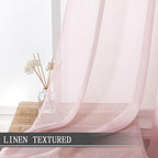 Tollpiz Sheer Tier Curtain Linen Textured Half Kitchen Curtains Sheer Light - Image 2