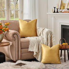 GIGIZAZA Golden Throw Pillow Covers 20x20 Decorative Velvet Cushion Covers Pack - Image 3