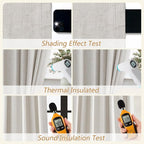 Guken Light Beige 100% Blackout Curtains 112 Inch Length 2 Panels Set Neutral - Image 5