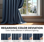Deconovo Blackout Curtains, Thermal Insulated, W52 x L84 2 Panels, Back Tab - Image 6
