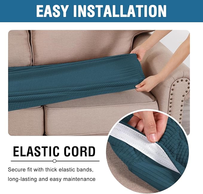 H.VERSAILTEX Super Stretch Individual Seat Cushion Covers Sofa Covers Couch - Image 5