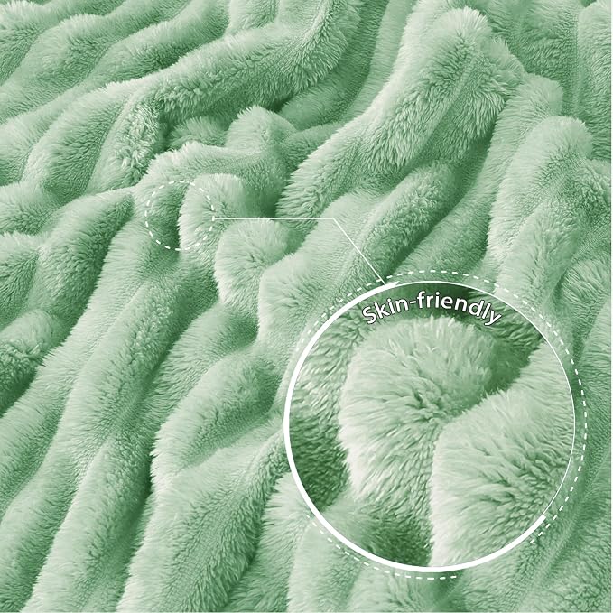 Exclusivo Mezcla King Size Flannel Fleece Blanket, Super Soft Striped Jacquard - Image 5