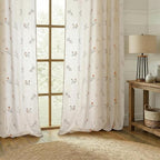 Floral Embroidered Linen Blend Curtains - Image 2