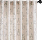 jinchan Linen Floral Curtains for Living Room 96 Inch Length Gray Flower by JINCHAN