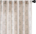 jinchan Linen Floral Curtains for Living Room 84 Inch Length Gray Flower by JINCHAN