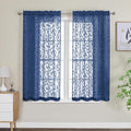 OWENIE Furman Sheer White Curtains 45 Inch Length 2 Panels Set by OWENIE