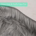 duduta Grey Faux Sheepskin Runner Rugs 2x6 ft, Fluffy Shag Bedroom Rug Decor - Image 4
