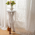 WAZZIO Boho Lace Curtains 2 Panels 63 Inches -Cute Vintage Victorian Sheer by WAZZIO