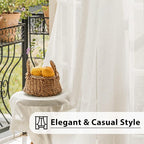FMFUNCTEX Linen Sheer Curtains for Bedroom, Natural Flax Blend Window Draperies - Image 7