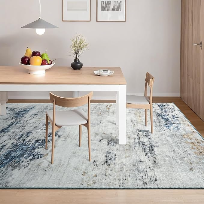 Toneed Abstract Area Rug 6x9 Modern Washable Rug Soft Non Slip Rug Low Pile - Image 3