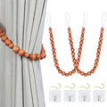 Wood Bead Curtain Tiebacks, KLOGTSIND Set of 2 Curtain Holdbacks by KLOGTSINDDirect