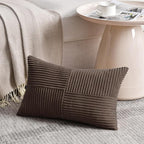 Fancy Homi 2 Packs Dark Brown Long Lumbar Decorative Throw Pillow Covers 12x24 - Image 2