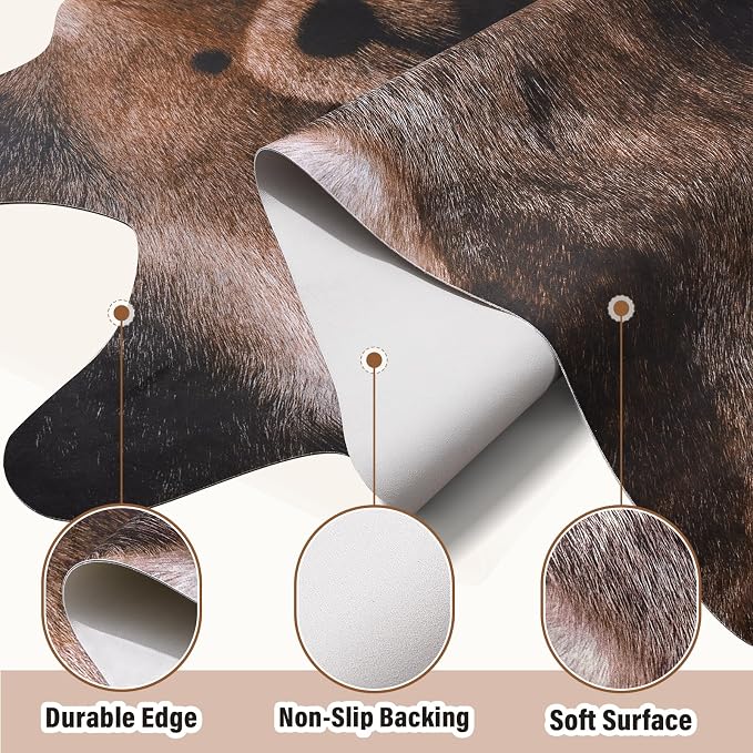 AROGAN Premium Bear Print Rug 5.2x6.2 Feet, Machine Washable Faux Fur Rug - Image 6