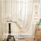 BGment Natutal Linen Cafe Curtains 30 Inch Length, Farmhouse Kitchen Window - Image 4