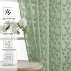 Chyhomenyc Sage Green Sheer Curtains 84 Inch Length 2 Panels Set, Light - Image 6