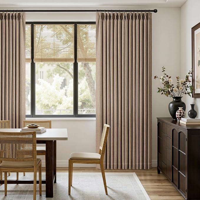 MIULEE Pinch Pleated Thick Linen Curtains 90 Inches Long 2 Panels - Image 5