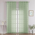 Chyhomenyc Sage Green Sheer Curtains 96 Inch Length 2 Panels Set, Light by Chyhomenyc