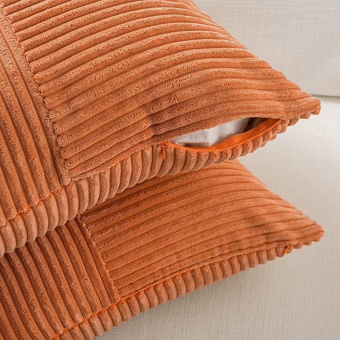 Fancy Homi 2 Packs Orange Long Lumbar Decorative Throw Pillow Covers 12x24 Inch - Image 4