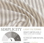 jinchan Tie Up Linen Textured Striped Bow Tie Curtain - Image 4