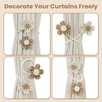 KLOGTSIND Flower Curtain Tiebacks, 6 Pack Boho Curtain Ties Elegant DIY Curtain - Image 5