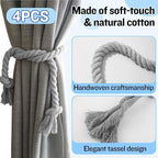 4 Pcs Hand Woven Curtain Tiebacks No Drilling - Image 4