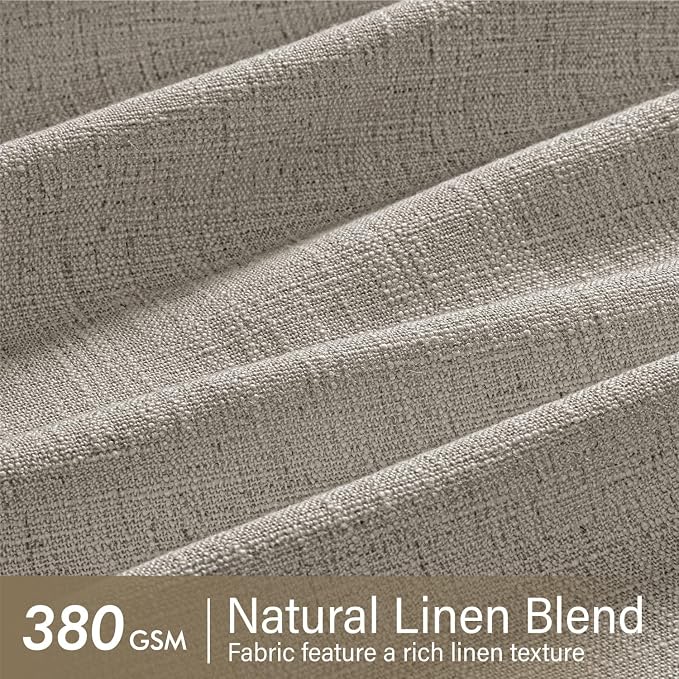 MIULEE Pinch Pleated Thick Linen Curtains 102 Inches Long 2 Panels - Image 4