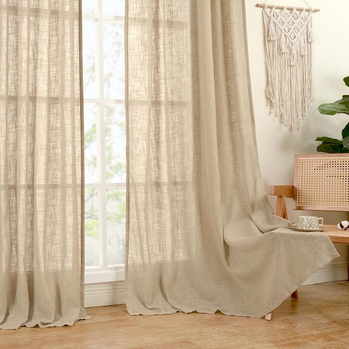LAMIT Brown Linen Curtains 90 inch - Image 9