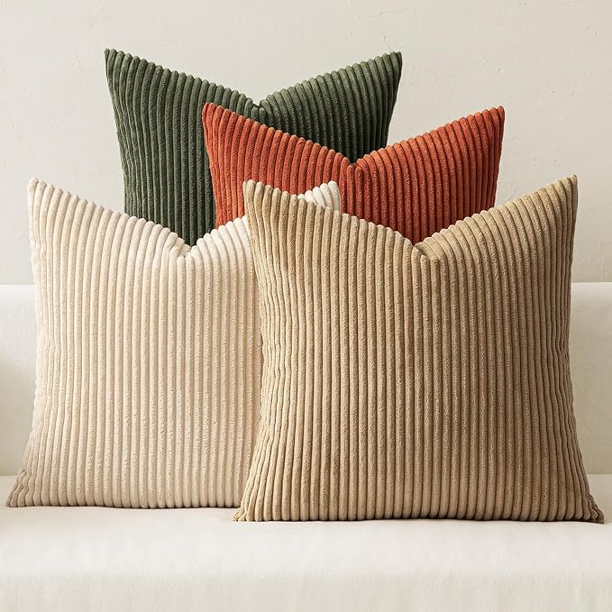 MIULEE Boho Farmhouse Throw Pillow Covers 24x24 Inch Set of 4 Mordern by MIULEE
