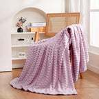 Puncuntex Light Purple Throw Blanket 60"×80" inches Fuzzy 3D Jacquard by Puncuntex