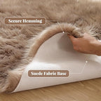 ORINOVA Faux Sheepskin Beige 3x5 Fluffy Fur Washable Area Rugs - Image 4