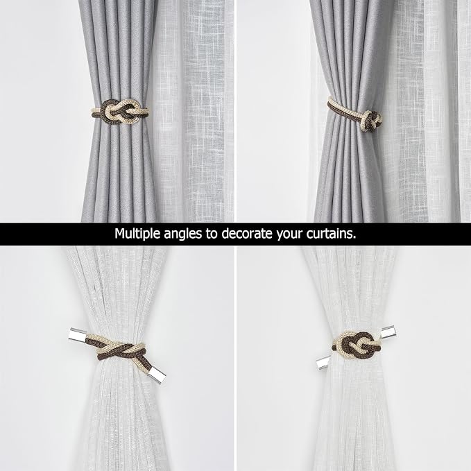 NICEEC 2 Pack Mini Magnetic Curtain Tiebacks Nordic Simple Style Drape Tie - Image 6