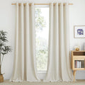 NICETOWN Rustic Linen 144 inch Long Curtains by NICETOWN
