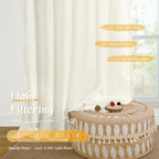 LAMIT Natural Linen Blended Curtains 63 Inch - Image 4
