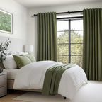 Topfinel 102 Inch Long Linen Blended Blackout Curtains 2 Panels, Back Tab - Image 7