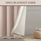 Taupe Boho Blackout Curtains 2 Panels 84 Inch - Image 7