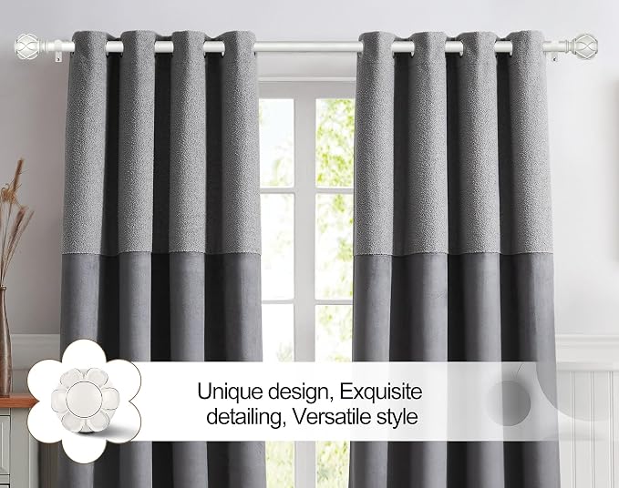 KAMANINA Curtain Rod 32 to 58 Inch, Heavy Duty White Curtain Rods - Image 3