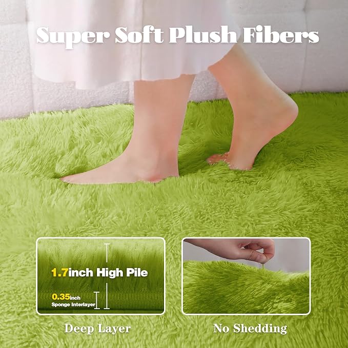 8x10 Area Rugs for Living Room: Fluffy Shag Soft Washable Rug Large Fuzzy Plush - Image 2