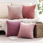 MIULEE Pack of 4 Purple Pink Valentines Corduroy Decorative Throw Pillow Covers - Image 2