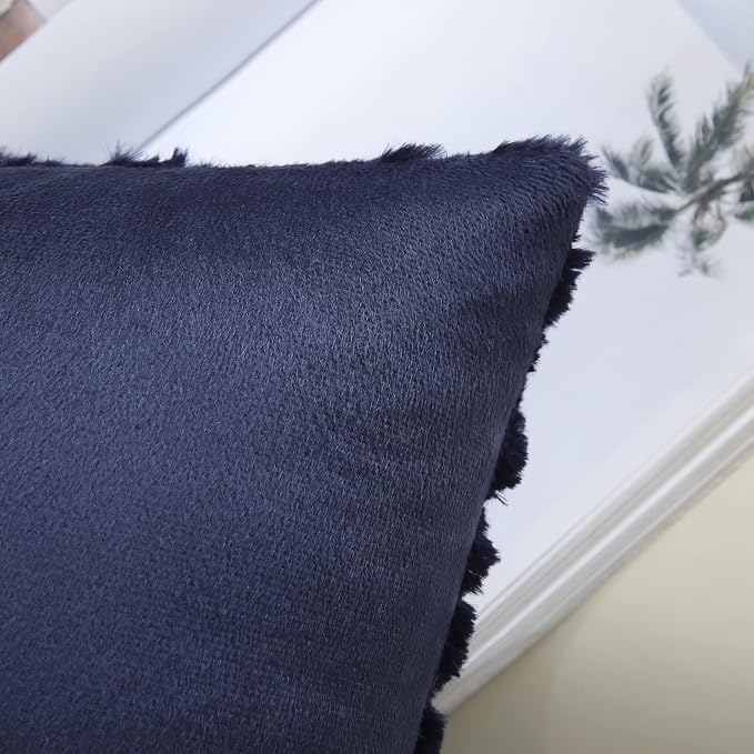 decorUhome Summer Throw Pillow Covers 18x18 Inch Set of 2, Soft Plush Faux Wool - Image 7